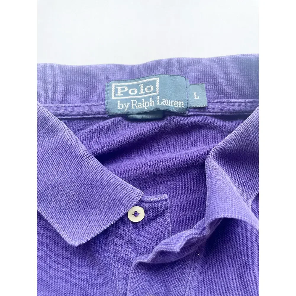 Men's Polo Ralph Lauren Purple Short Sleeve Polo Shirt Size Large
